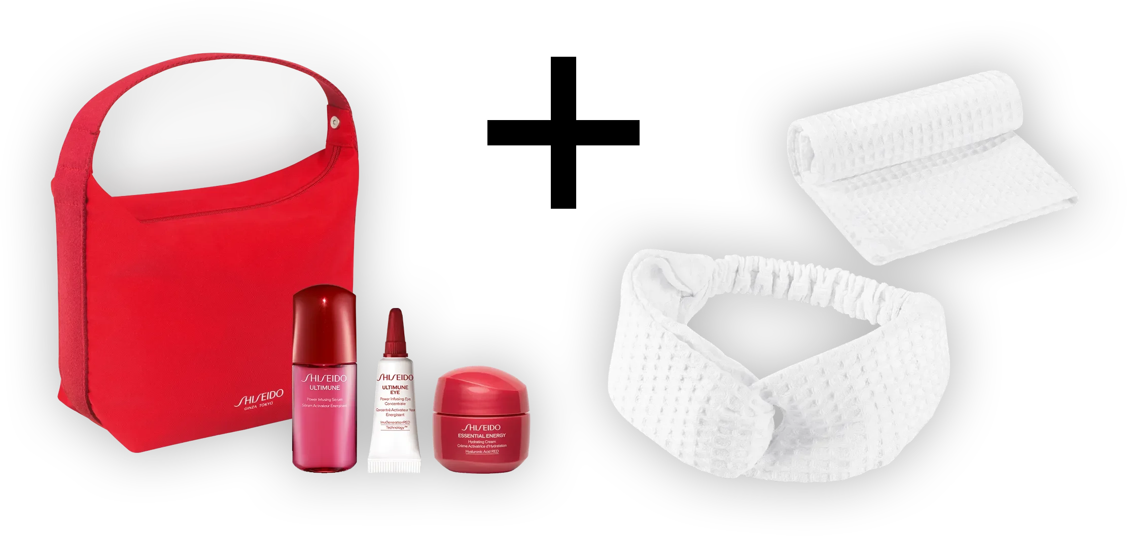 Shiseido routine kit with a towel